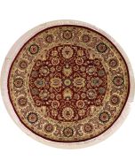 6'1x6'2 Pak Persian High Quality Area Rug with Wool Pile - Floral Design | Hand-Knotted in Red