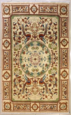 5'8x8'1 Chobi Ziegler Area Rug made using Vegetable dyes with Wool Pile - Pictorial Hunting Shikargah Design 