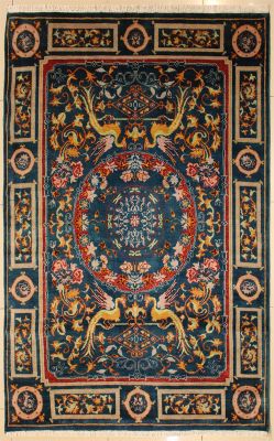 5'7x8'0 Chobi Ziegler Area Rug made using Vegetable dyes with Wool Pile - Pictorial Hunting Shikargah Design 