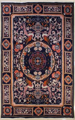 5'5x8'0 Chobi Ziegler Area Rug made using Vegetable dyes with Wool Pile - Pictorial Hunting Shikargah Design 