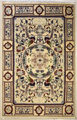 5'7x8'2 Chobi Ziegler Area Rug made using Vegetable dyes with Wool Pile - Pictorial Hunting Shikargah Design 
