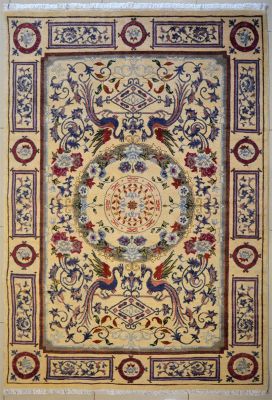 5'6x7'8 Chobi Ziegler Area Rug made using Vegetable dyes with Wool Pile - Pictorial Hunting Shikargah Design 