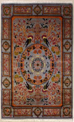 5'7x8'4 Chobi Ziegler Area Rug made using Vegetable dyes with Wool Pile - Pictorial Hunting Shikargah Design 