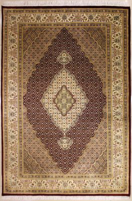 7'1x10'6 Pak Persian High Quality Area Rug with Wool Pile - Floral Medallion Design | Hand-Knotted in Red