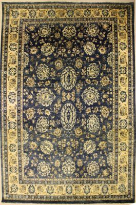 9'0x13'3 Chobi Ziegler Area Rug made using Vegetable dyes with Wool Pile - Floral Design | Hand-Knotted in Grey