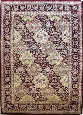 9'10x14'5 Chobi Ziegler Area Rug made using Vegetable dyes with Wool Pile - Floral Design | Hand-Knotted in Maroon