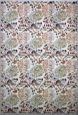 6'4x10'2 Chobi Ziegler Area Rug made using Vegetable dyes with Wool Pile - Floral Design | Hand-Knotted in White