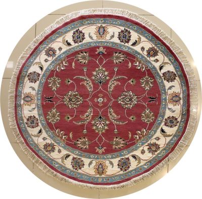 5'0x5'1 Pak Persian High Quality Area Rug with Wool Pile - Floral Design | Hand-Knotted in Purple