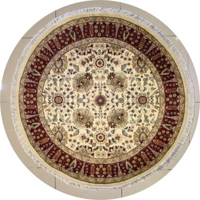 5'1x5'3 Pak Persian High Quality Area Rug with Wool Pile - Floral Design | Hand-Knotted in White