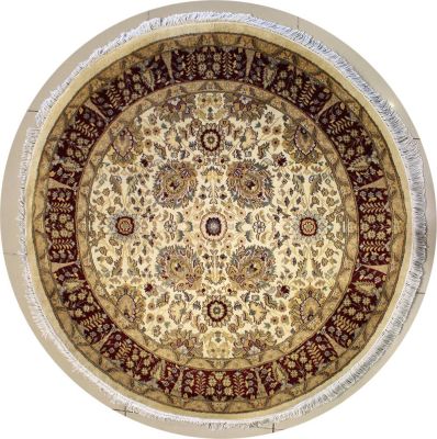 5'1x5'3 Pak Persian High Quality Area Rug with Wool Pile - Floral Design | Hand-Knotted in White