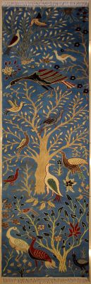 2'7x10'5 Pak Persian High Quality Area Rug with Wool Pile - Pictorial Hunting Shikargah Design 