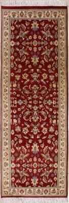 3'1x8'10 Pak Persian High Quality Area Rug with Wool Pile - Floral Design | Hand-Knotted in Red