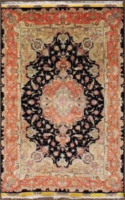 6'7x10'3 Pak Persian High Quality Area Rug with Silk & Wool Pile - Medallion Design