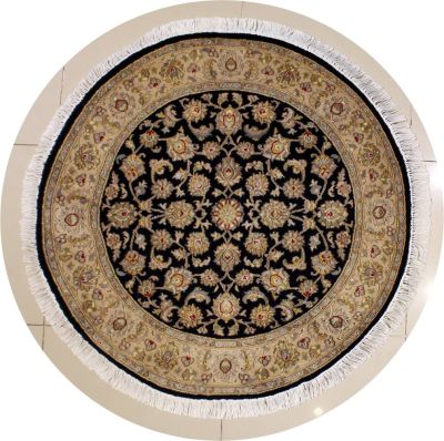 4'1x4'0 Pak Persian High Quality Area Rug with Wool Pile - Floral Design | Hand-Knotted in Blue