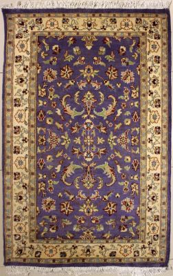 3'1x5'2 Pak Persian High Quality Area Rug with Wool Pile - Floral Design | Hand-Knotted in Purple