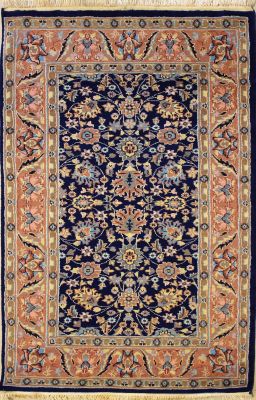 2'11x5'5 Pak Persian High Quality Area Rug with Wool Pile - Mahal Floral Design | Hand-Knotted in Blue