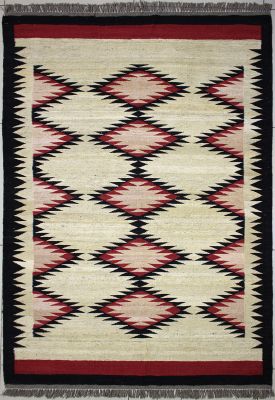 4'2"x6'1" Tranquil Diamond Gabbeh Rug in Transcendent Organic Dyed Multi-colors, New 4x6 Wool Kilim Work of Art, Flatweave Contemporary Rug, qw24