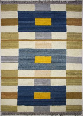 4'1"x6'1" Radiant Checkered Gabbeh Rug in Dynamic Organic Dyed Multi-colors, New 4x6 Wool Kilim Perfection, Flatweave Contemporary Rug, qw20
