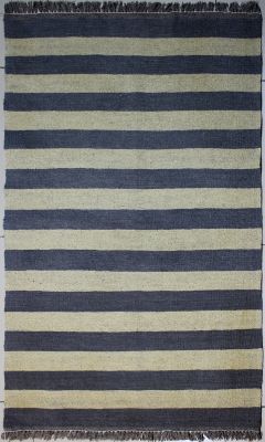 3'x4'11" Dreamlike Striped Gabbeh Rug in Magical Organic Dyed White, Grey, New 3x5 Wool Kilim Artwork, Flatweave Contemporary Rug, qw29