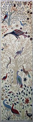 2'7x10'0 Pak Persian High Quality Area Rug with Wool Pile - Pictorial Hunting Shikargah Design | Hand-Knotted in White