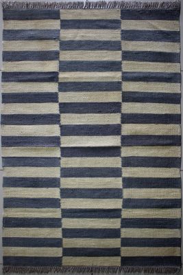 3'1"x5'2" Vivid Striped Gabbeh Rug in Scintillating Organic Dyed White, Grey, New 3x5 Wool Kilim Masterwork, Hand-Knotted Contemporary Rug, qw35