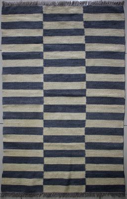 3'x5'2" Fantastic Striped Gabbeh Rug in Gleaming Organic Dyed White, Grey, New 3x5 Wool Kilim Magnificence, Hand-Knotted Contemporary Rug, qw37