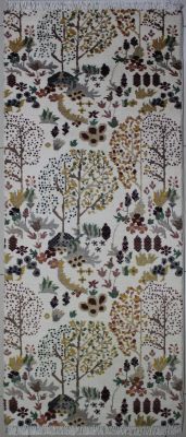 2'7"x6'8" Palatial Floral Chobi Ziegler Rug in Bewitching Organic Dyed White, Beige & Green, New 2.5x8 Wool Double Knot Innovation, Runner Hand-Knotted Contemporary Rug, qk09116