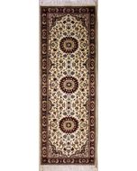 2'6x8'3 Pak Persian High Quality Area Rug with Wool Pile - Floral Design | Hand-Knotted in White