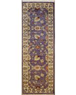 2'7x8'2 Chobi Ziegler Area Rug made using Vegetable dyes with Wool Pile - Floral Design | Hand-Knotted in Purple
