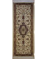 2'7x8'4 Pak Persian High Quality Area Rug with Silk & Wool Pile - Floral Medallion Design | Hand-Knotted in White