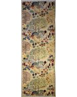 2'0x8'4 Chobi Ziegler Area Rug made using Vegetable dyes with Wool Pile - Floral Design | Hand-Knotted in White