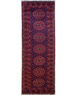 2'7x9'5 Caucasian Design Area Rug with Wool Pile - Tribal Khan Mohammadi Floral Design | Hand-Knotted in Red