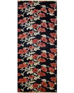 2'7x7'10 Chobi Ziegler Area Rug made using Vegetable dyes with Wool Pile - Floral Design | Hand-Knotted in Black