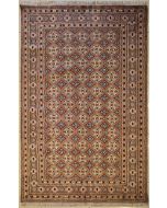 5'1x7'11 Bokhara Jaldar Area Rug with Silk & Wool Pile - Geometric Diamond Design | Hand-Knotted in Dark Brown