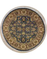 5'10x5'10 Pak Persian High Quality Area Rug with Wool Pile - Floral Design | Hand-Knotted in Greenish Blue