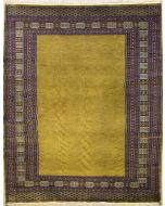 5'8x7'5 Pak Persian Area Rug with Wool Pile - Floral Solid Design | Hand-Knotted in Green