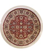 5'11x6'1 Pak Persian High Quality Area Rug with Wool Pile - Floral Design | Hand-Knotted in Red