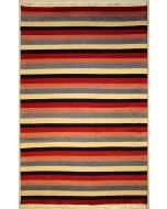 6'1x8'10 Gabbeh Area Rug with Wool Pile - Striped Design | Hand-Knotted Multicolored | 6x9