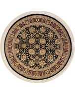 6'0x6'0 Pak Persian High Quality Area Rug with Wool Pile - Floral Design | Hand-Knotted in Black