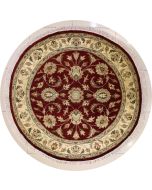 6'0x6'1 Chobi Ziegler Area Rug made using Vegetable dyes with Wool Pile - Floral Design | Hand-Knotted in Red
