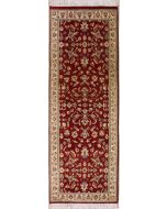 3'1x8'10 Pak Persian High Quality Area Rug with Wool Pile - Floral Design | Hand-Knotted in Red