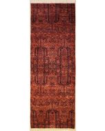3'1x9'0 Chobi Ziegler Area Rug made using Vegetable dyes with Wool Pile - Geometric Design | Hand-Knotted in Red