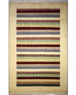 5'4x8'1 Gabbeh Area Rug made using Vegetable dyes with Wool Pile - Polka Dot Design | Hand-Knotted Multicolored | 5.5x8 Double Knot Rug