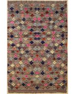 5'3x7'10 Chobi Ziegler Area Rug made using Vegetable dyes with Wool Pile - Polka Dot Design | Hand-Knotted Multicolored | 5.5x8 Double Knot Rug