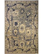 6'0x8'8 Chobi Ziegler Area Rug made using Vegetable dyes with Wool Pile - Floral Design | Hand-Knotted in Grey