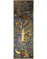 3'0x9'10 Chobi Ziegler Area Rug made using Vegetable dyes with Wool Pile - Pictorial Hunting Shikargah Design 