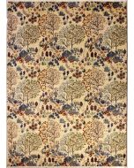 5'5x8'0 Chobi Ziegler Area Rug made using Vegetable dyes with Wool Pile - Floral Design | Hand-Knotted in White