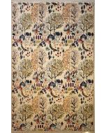 5'6x7'11 Chobi Ziegler Area Rug made using Vegetable dyes with Wool Pile - Floral Design | Hand-Knotted in White