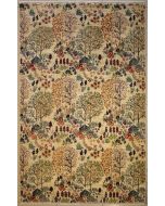 5'5x8'0 Chobi Ziegler Area Rug made using Vegetable dyes with Wool Pile - Floral Design | Hand-Knotted in White