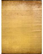 6'6x9'4 Gabbeh Area Rug made using Vegetable dyes with Wool Pile - Diamond Design | Hand-Knotted in Gold